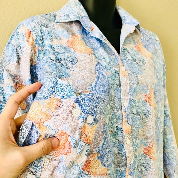 JULES⚡️Paisley Prints Button Down Slim Shirt_M - Picture 4 of 8